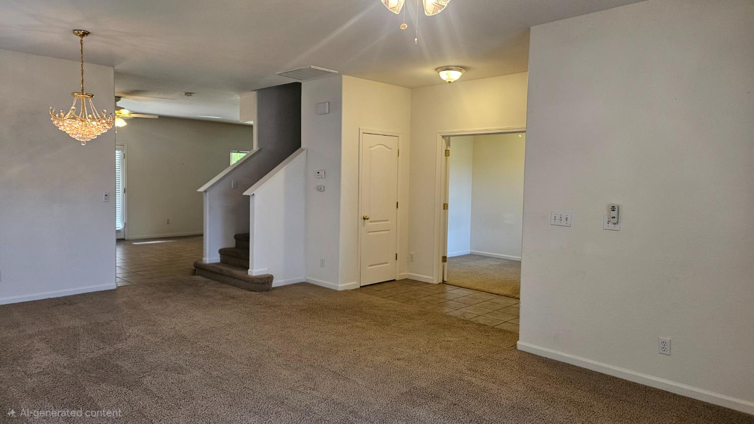 580 West Sunset Street Kingsburg, CA 93631 - Photo 2 of 12 en empty room with windows and ceiling fan