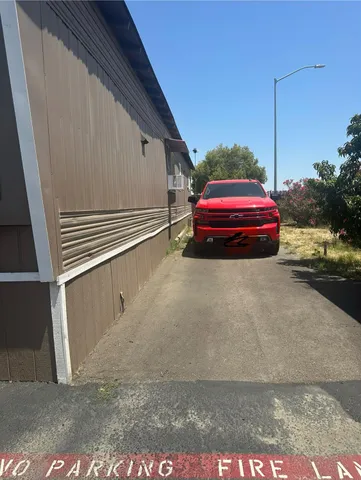 a car parked in front of a house