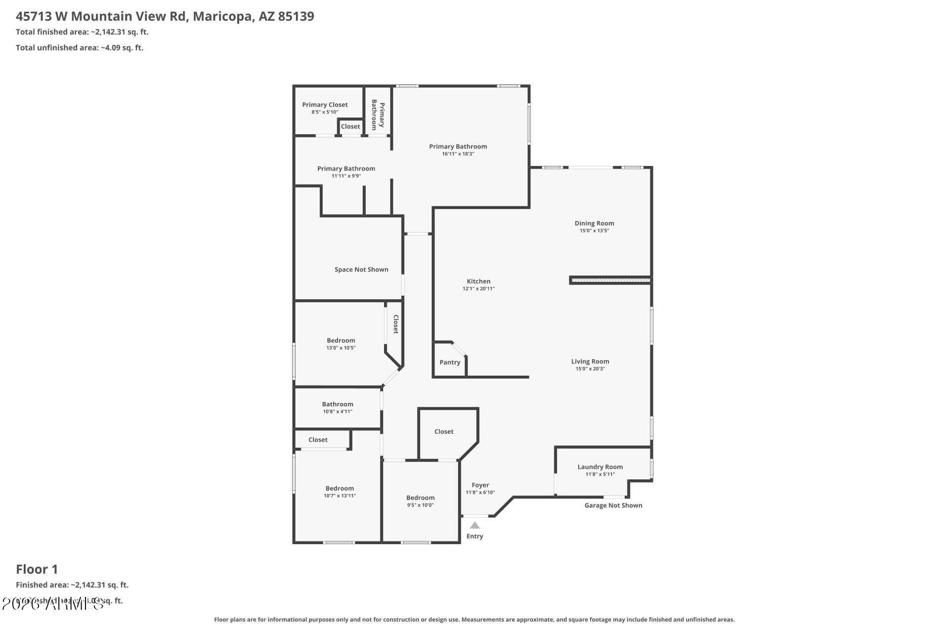 45713 West Mountain View Road Maricopa, AZ 85139 - Photo 32 of 33 Floor-1