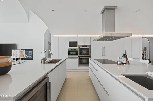 a view of a terrace with skyline