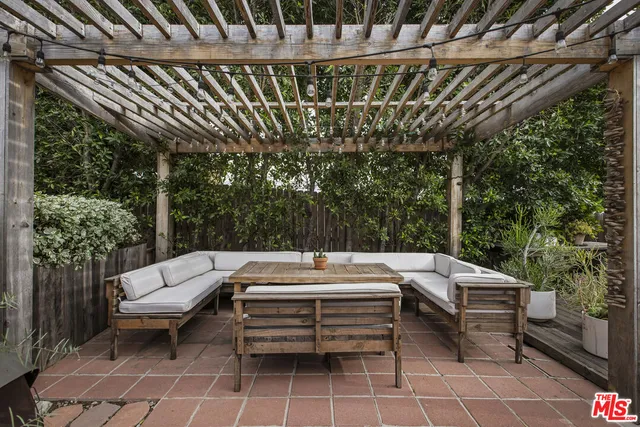 a hallway with an outdoor space