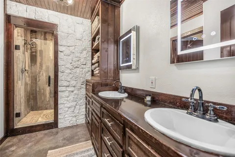 a bathroom with a shower