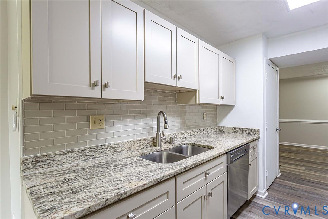 1500 Largo Road, Unit 201 Henrico, VA 23238 - Photo 8 of 23 Kitchen featuring white cabinets, dishwasher, ligh