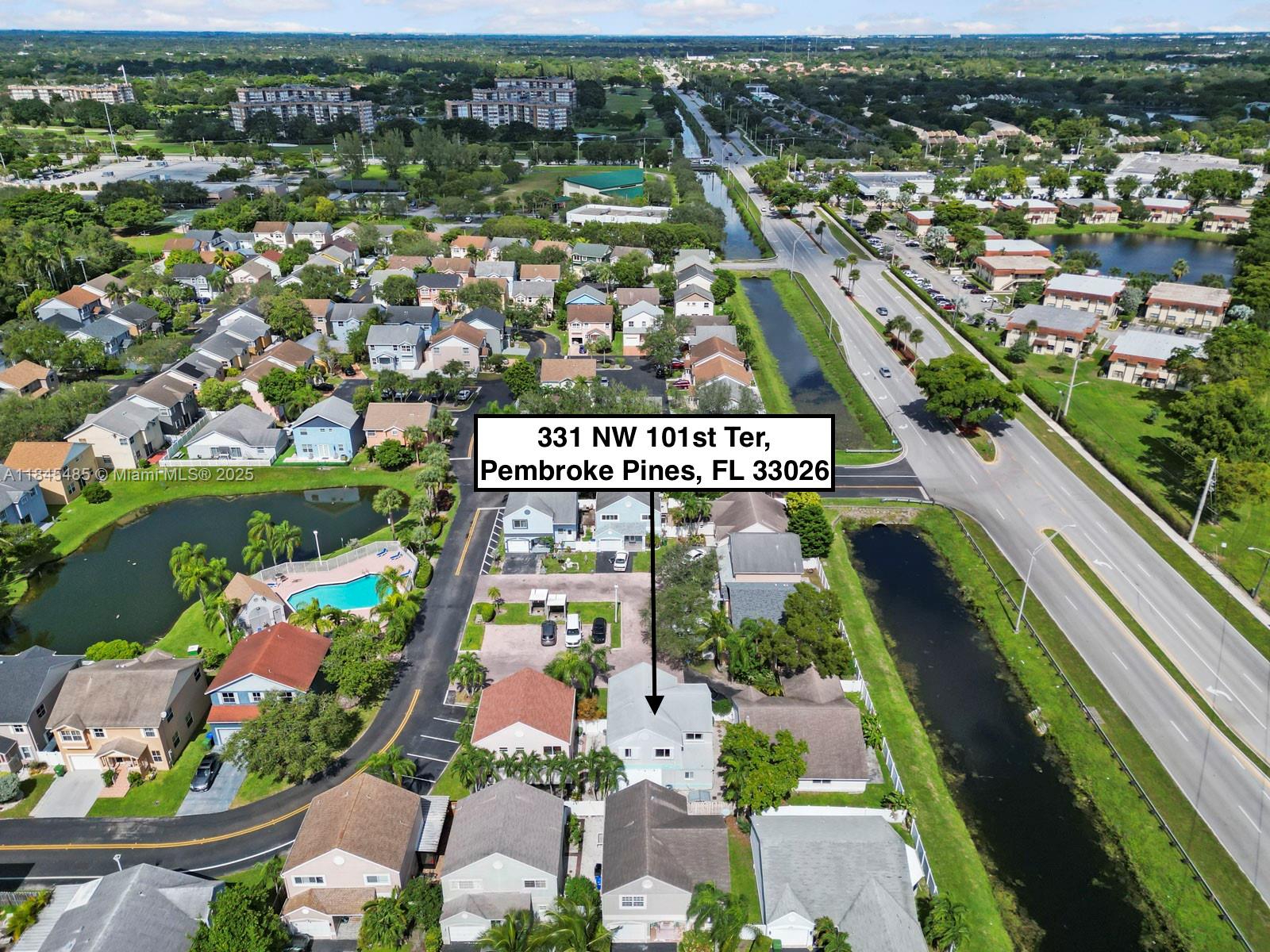 331 Northwest 101st Terrace Pembroke Pines, FL 33026 - Photo 6 of 42 an aerial view of residential houses with outdoor space and street view