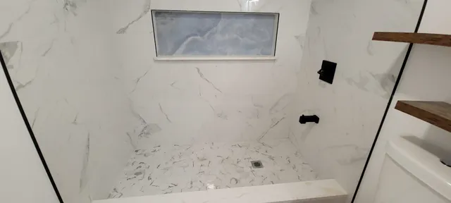 a bathroom with a shower