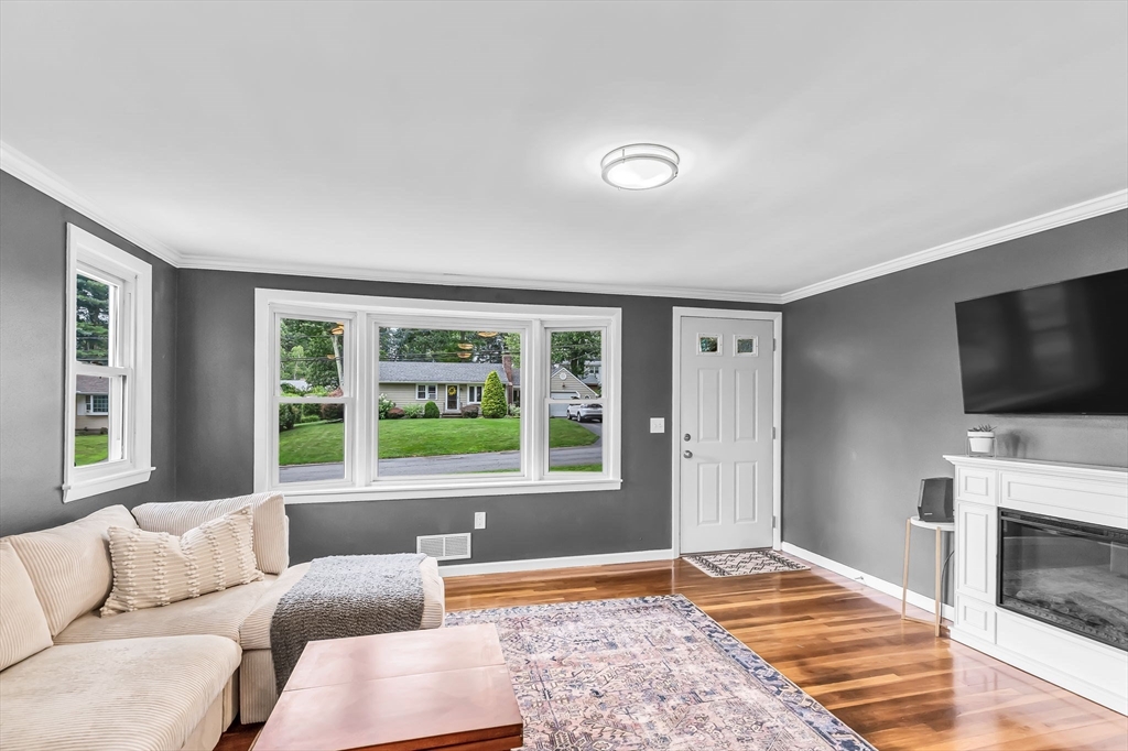 71 Endecott Street Springfield, MA 01118 - Photo 8 of 42 a living room with fireplace furniture and a flat screen tv