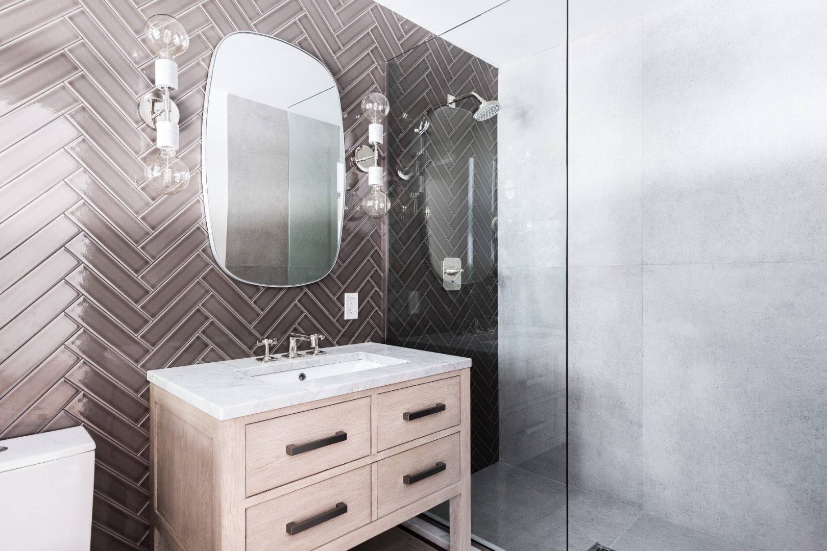 22 Oak Drive Sag Harbor, NY 11963 - Photo 16 of 35 a bathroom with a sink vanity and a mirror