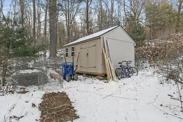 a view of backyard of house