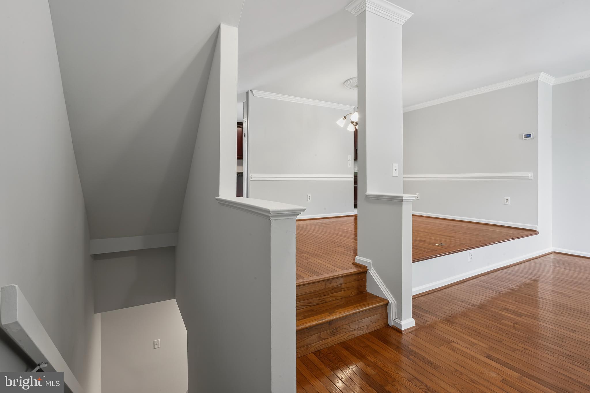 View to lower level and dining room