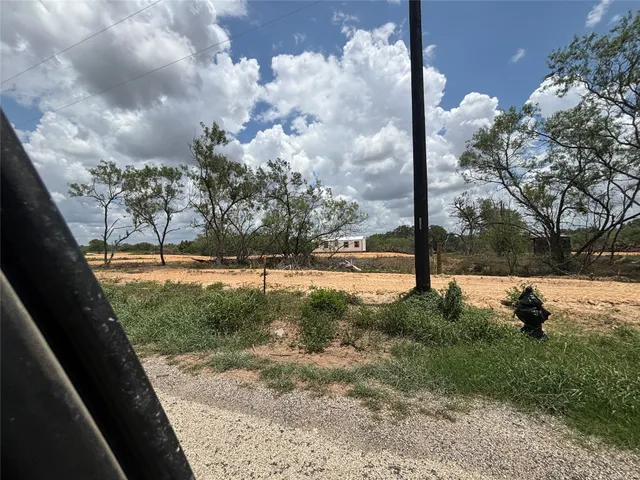 a view of a yard with an tree
