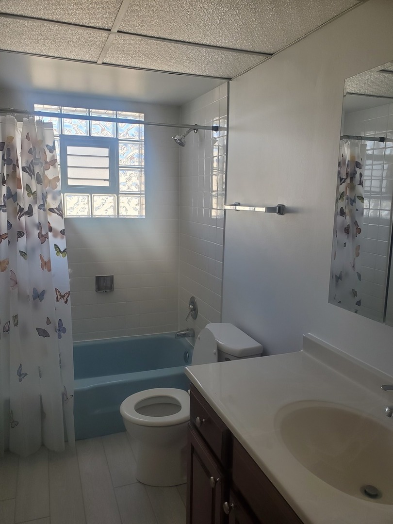 508 Ida Court, Unit 2 Mount Prospect, IL 60056 - Photo 12 of 13 a bathroom with a granite countertop bathtub shower sink vanity and toilet