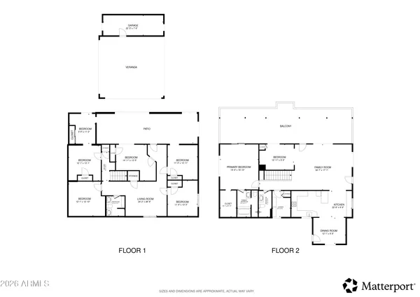 an aerial view of a house with outdoor space