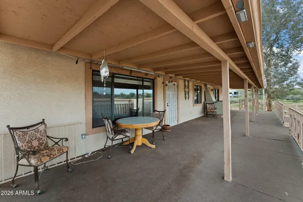 a view of a house with sitting area