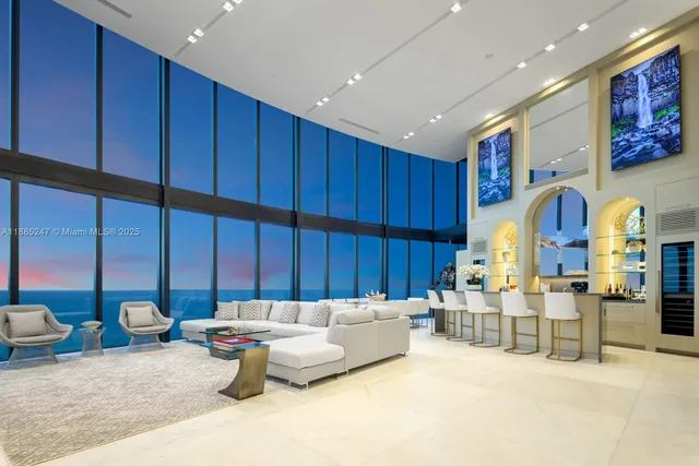 a living room with furniture