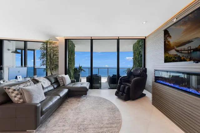 a balcony with furniture