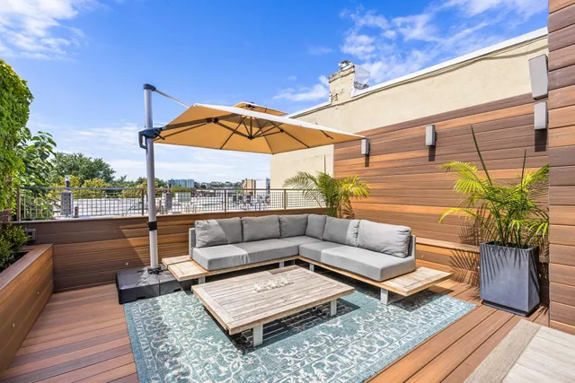 a view of a two couches in the patio