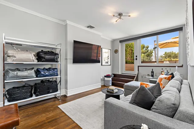 a living room with furniture and a couch