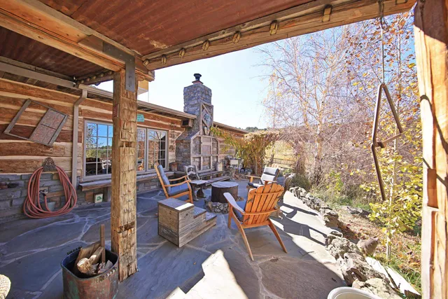 a view of outdoor space with seating area