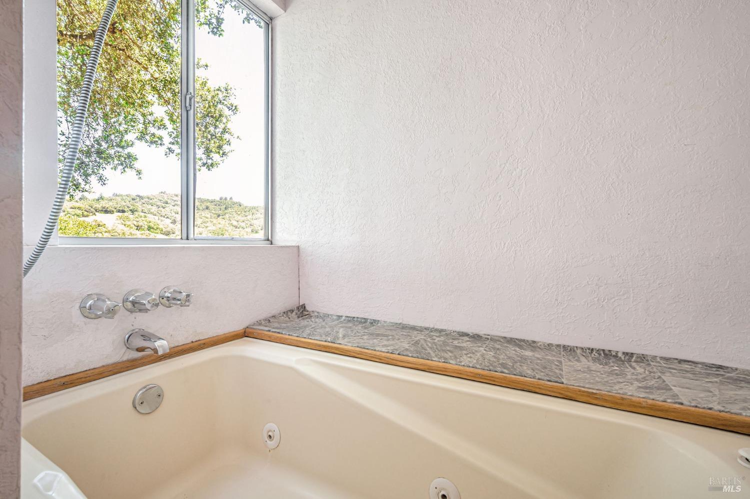 1561 South Fitch Mountain Road Healdsburg, CA 95448 - Photo 26 of 44 a bathroom with a tub and a window