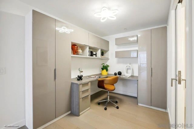 a workspace with a desk and a workspace