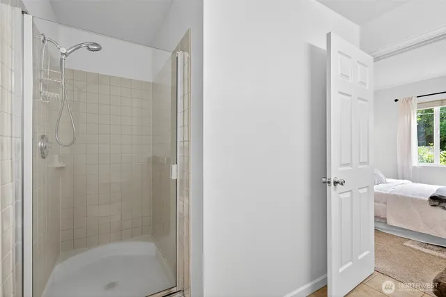 a bathroom with a shower