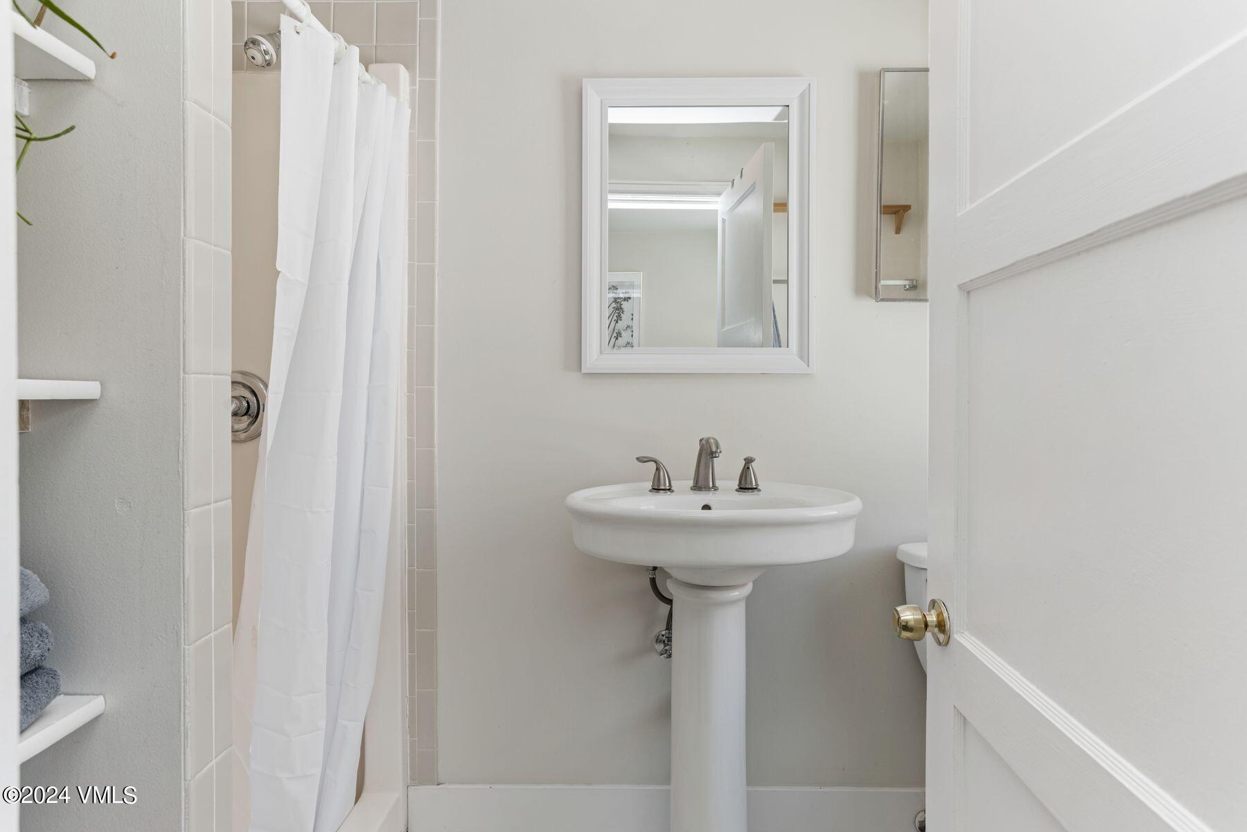 245 Pine Street Minturn, CO 81645 - Photo 21 of 44 a bathroom with a sink a mirror and toilet