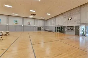 a lobby with furniture and lots of dining space
