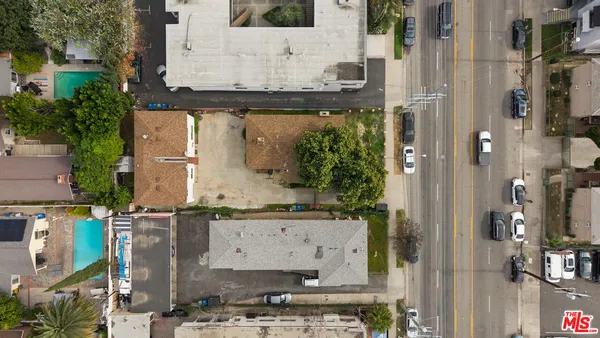 an aerial view of a house