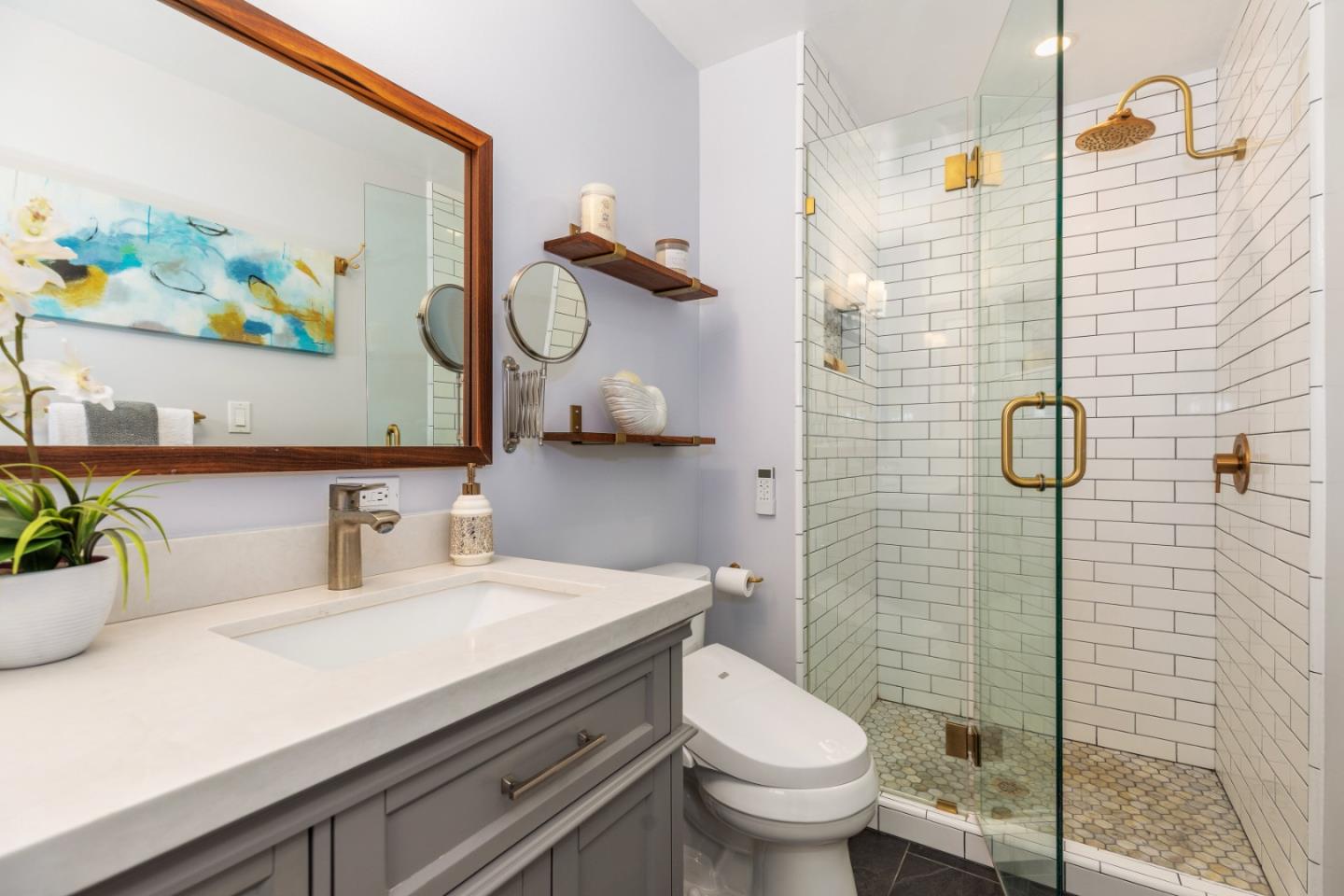 2479 Longview Drive San Leandro, CA 94577 - Photo 24 of 57 a bathroom with a sink a toilet and shower