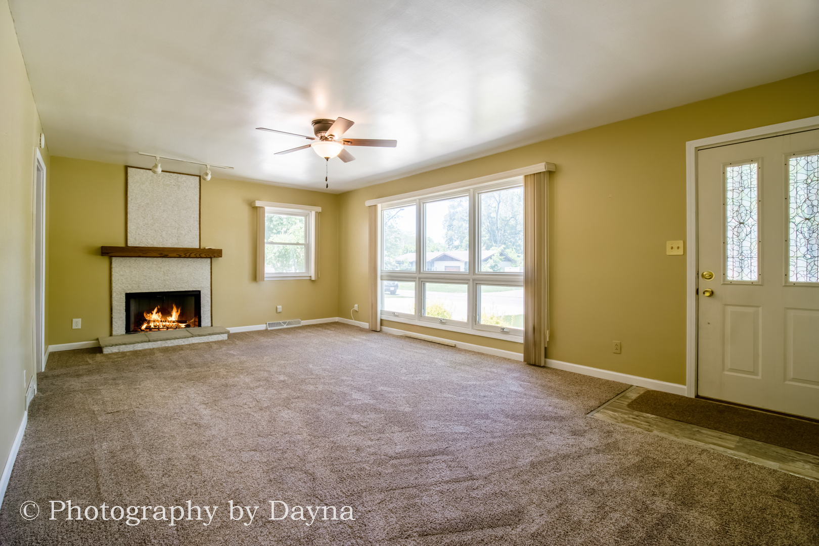 6 Park Place Kankakee, IL 60901 - Photo 12 of 36 a view of an empty room with a fireplace and a window