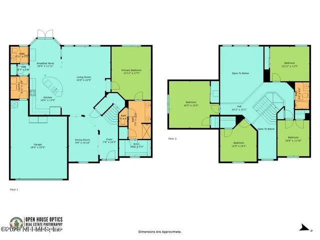 an aerial view of a house