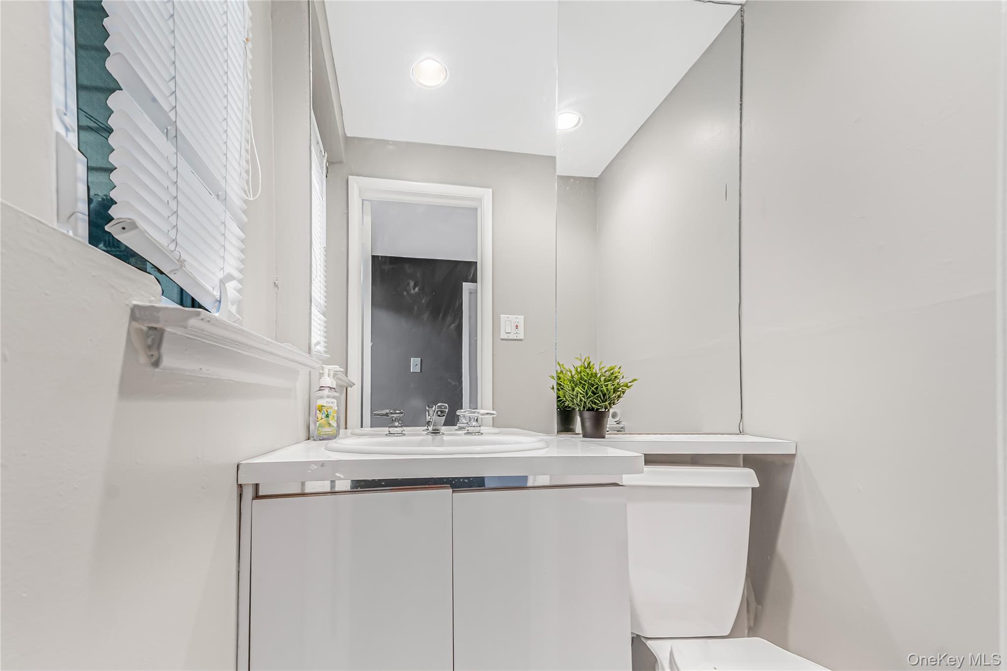 2 Deer Path Lane Syosset, NY 11791 - Photo 17 of 41 a bathroom with a sink a mirror and a toilet