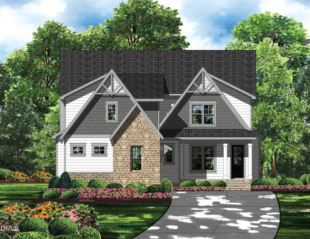 a front view of house with a garden and plants