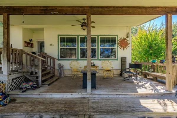 a view of a house with sitting area