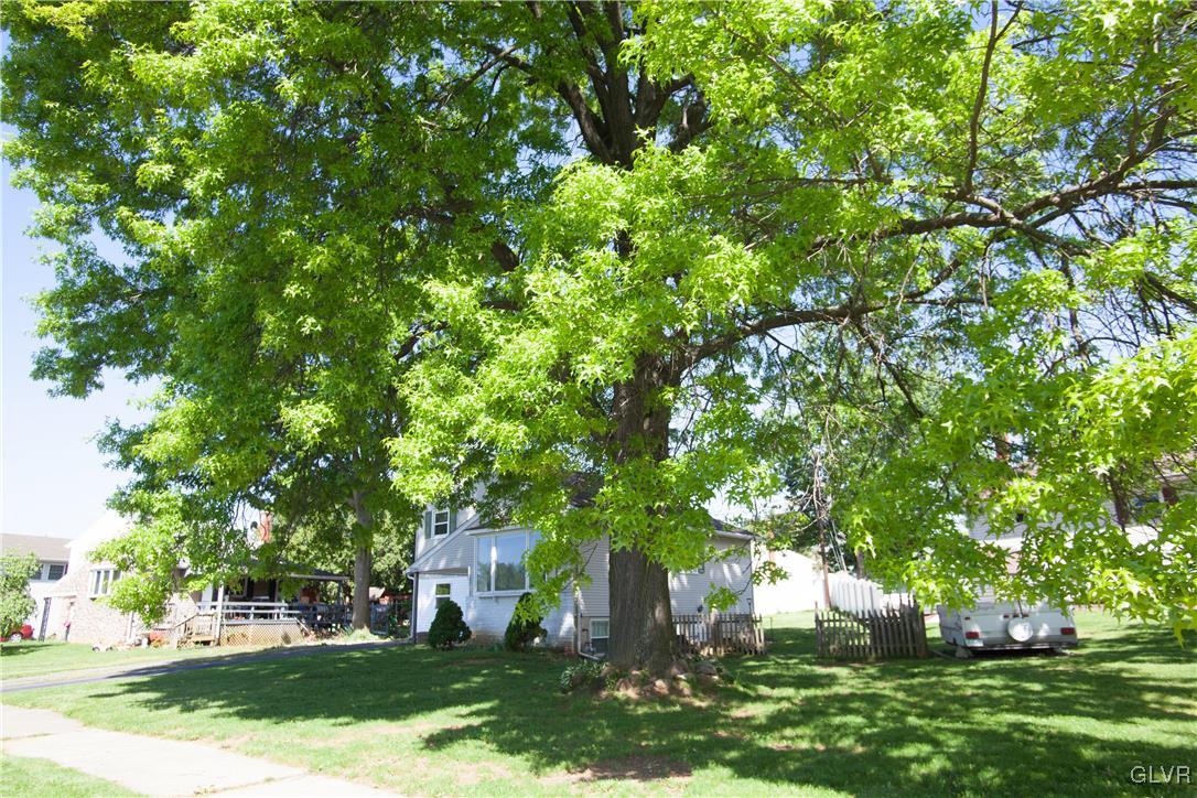 Corner property with large shade tree