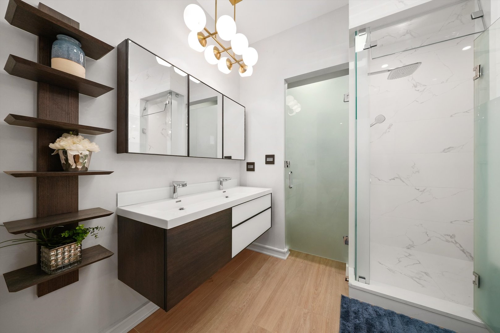 1605 West Ohio Street, Unit 2 Chicago, IL 60622 - Photo 28 of 38 a bathroom with a sink a toilet and shower