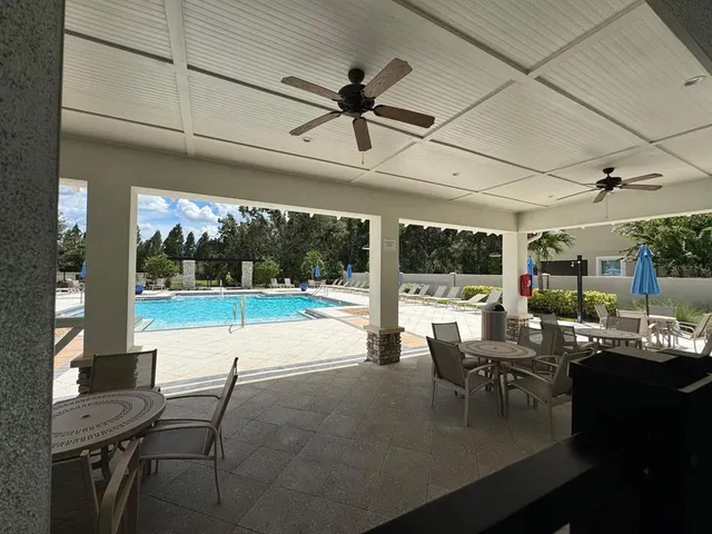 a outdoor space with furniture
