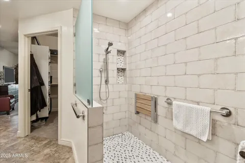a bathroom with a shower