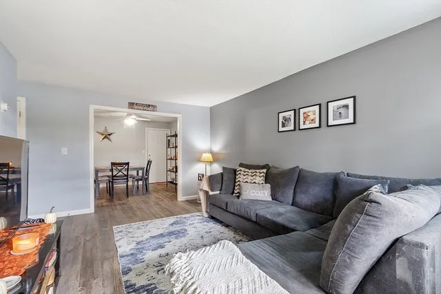 a living room with furniture and a couch