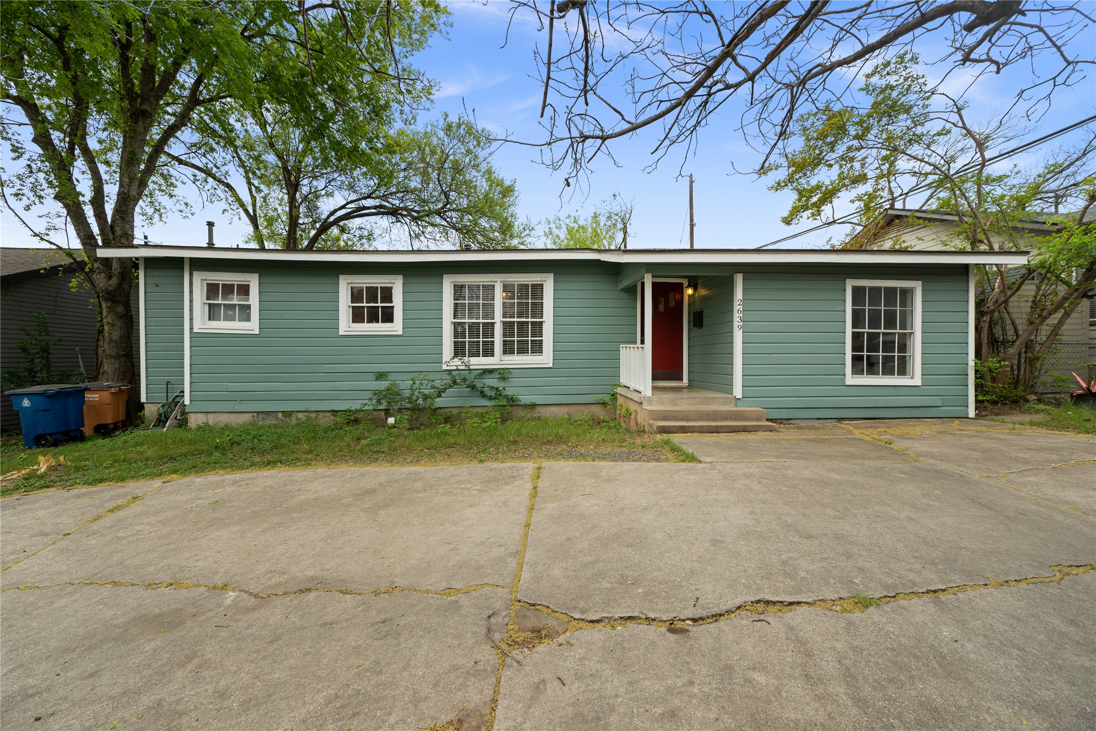 View of single story home