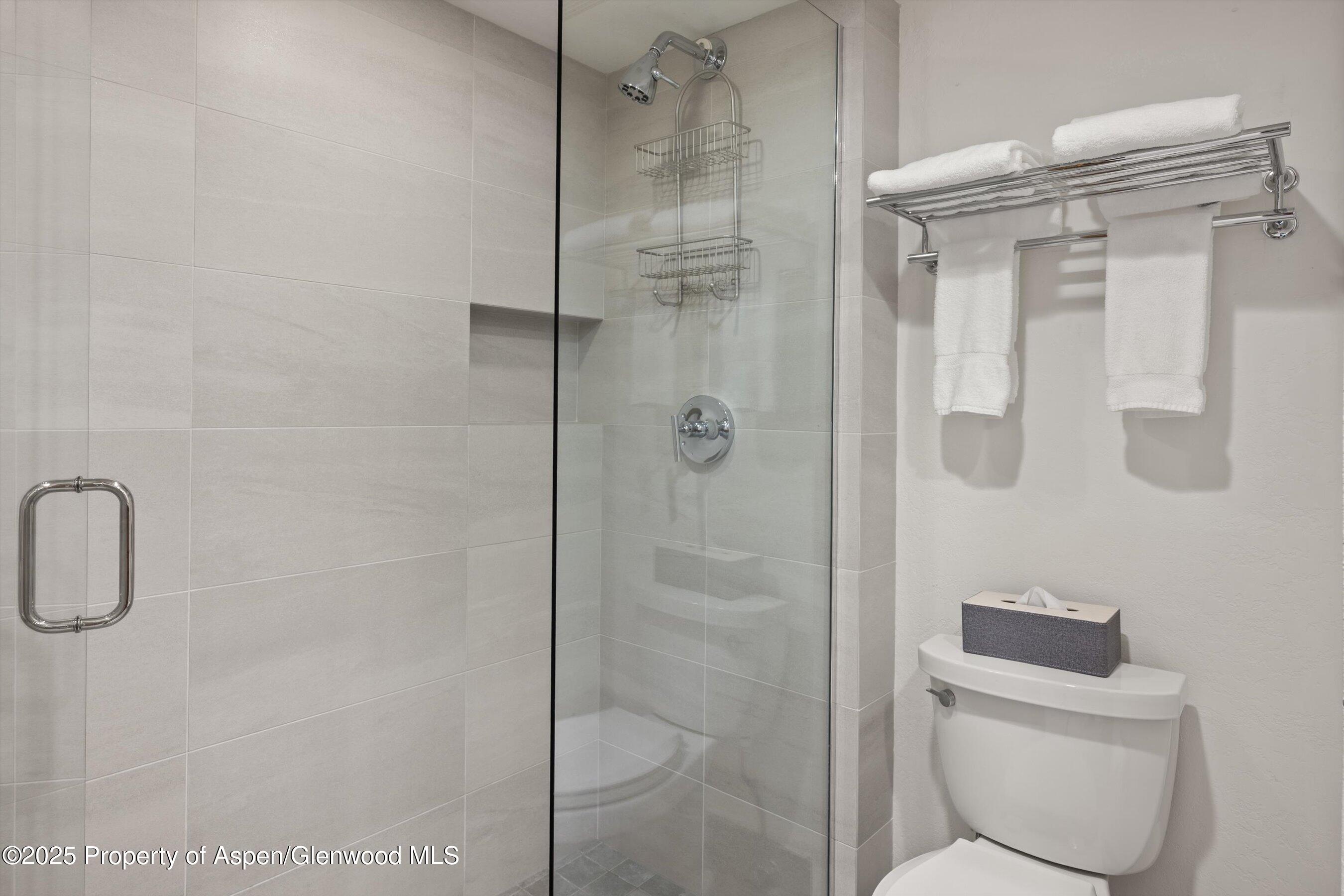 425 Wood Road, Unit 19 Snowmass Village, CO 81615 - Photo 14 of 26 a bathroom with a shower toilet and sink