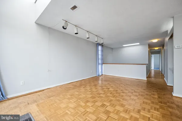 an empty room with closet