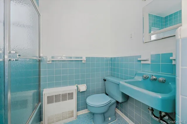 a bathroom with a sink and toilet