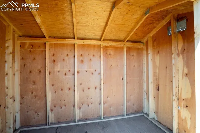 a view of swimming pool from a window