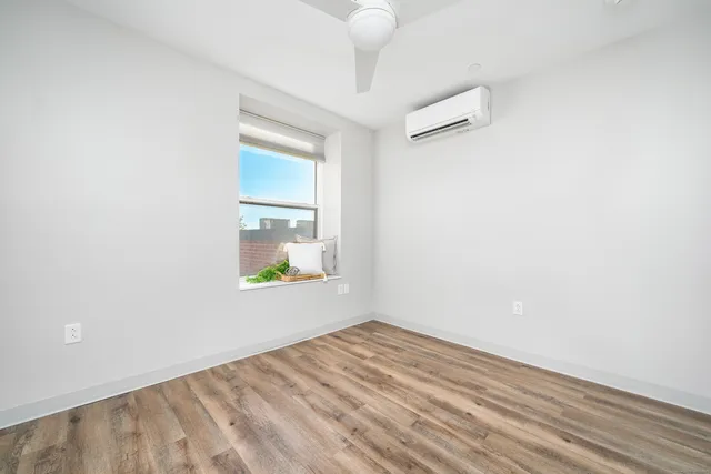 an empty room with a window