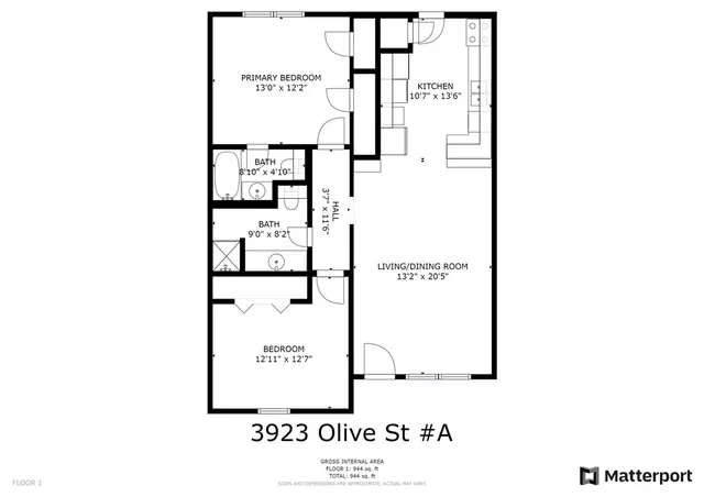 $1,250 | 3923 Olive Street, Unit A, Bryan, TX 77801