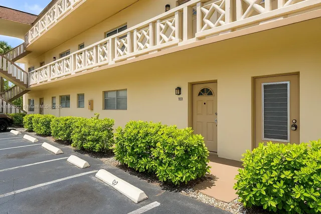 a front view of a building