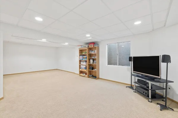 a view of a room with storage