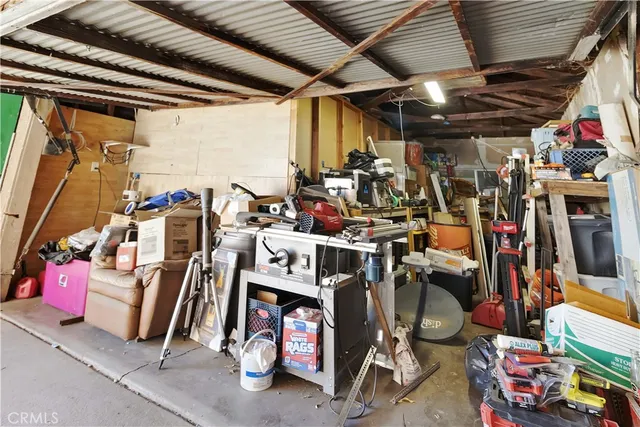 a view of a storage room with an empty space