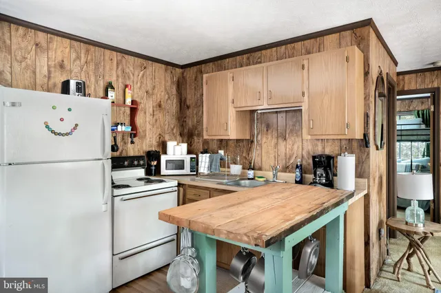 a kitchen with a refrigerator a sink and cabinets